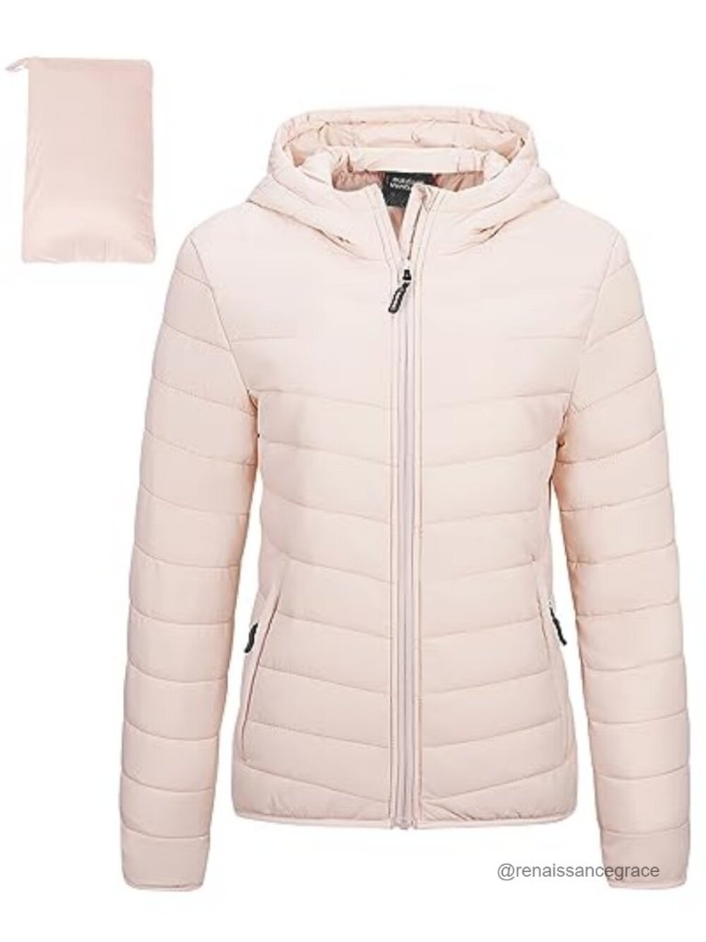 Women's Packable Lightweight Puffer Jacket Hooded Quilted Nylon Winter Coat
